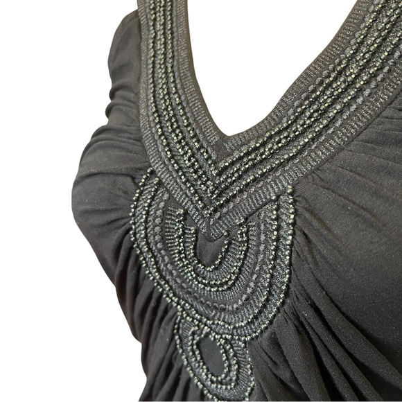 White House Black Market Black Beaded Tank Top EUC XXS - Picture 2 of 9